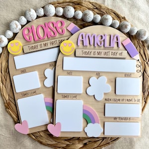 Interchangeable Back to School Sign, Rainbow Girls First Day of School Sign, Last Day of School, Retro, First/Last Day of School Sign, Girls