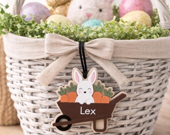 Bunny Easter Basket Tag, Easter Basket, Easter Gift Tag, Bunny Tag for Easter Basket, Acrylic Bunny Tag, Personalized Easter Gift Tag