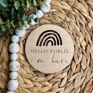 Hello World Baby Sign, Newborn Photo Prop, Newborn Announcement, Birth Announcement Sign, Hello World Sign, Baby Shower Gift, Baby