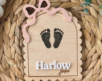 Name Announcement, Birth Announcement, Name Sign, Baby Name Sign, Baby Girl, New Baby, Hospital, Baby Footprint Board, Fresh 48 Photo Prop