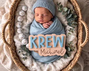 Mini Baby Name Sign, Hospital Name Plaque, Baby Name Announcement, Name Announcement, Newborn Photo Prop, Baby Shower Gift, Fresh 48 Photos
