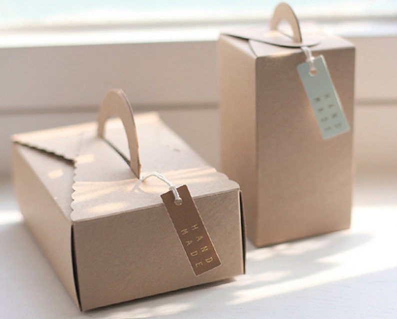 1.8 x 0.6in 20 Handmade Square Tags Mint