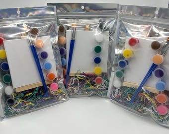 Kid's Mini Paint Party Favor: DIY Kit Art Set, Valentine's Gift, Class Party