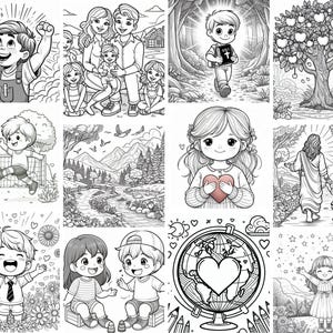 20 Printable Bible Verse Coloring Pages for Kids | Sunday School Activity | Christian Coloring Sheets | Scripture-Based Digital Download
