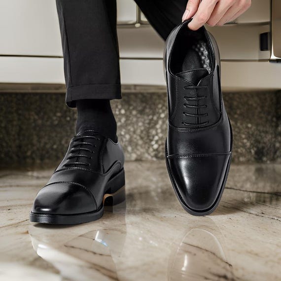 Oxford Shoe Mens Black Wide Dress Shoes Wholesale Mens Leather Oxford Dress  Shoes Formal Pointed Toe