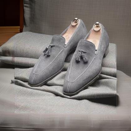 slim fit dress slacks Men Dress Shoes Alligator Grey – Church suits for less
