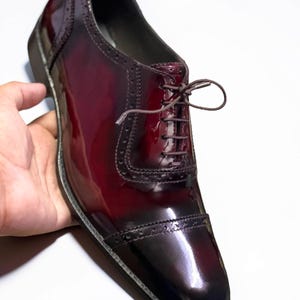 New Handmade Redis Brown Leather CapToe Lace Up Oxford Semi Brogue Shoes