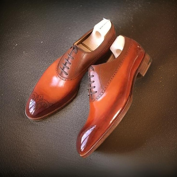custom fit dress shoes PLACIDO Bespoke Custom Made & Fitted Cap-Toe Derby Shoes BURGUNDY