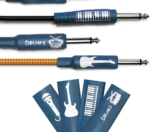 Instrumental Heat Shrink Tubing Set for Instrument Cables (4 pcs - guitar, piano, drums, and microphone)