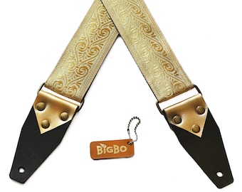 Correa de guitarra Golden Vega con soporte para púas, diseño vintage