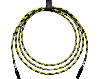 Vintage Yellow Instrument Cable: Angled 6.3mm Jack, Hand-Soldered