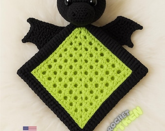 Crochet Dragon Snuggler Pattern: Amigurumi Plushie Lovey (PDF Download, English & German