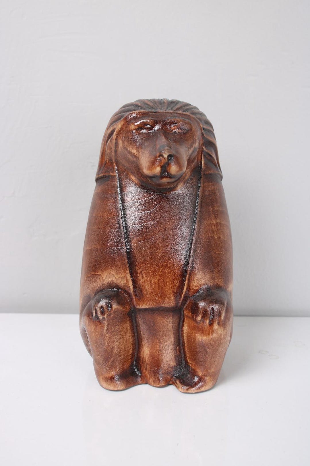 Natural and Decorative , Wooden Monkey Object , Handmade Artwork ...