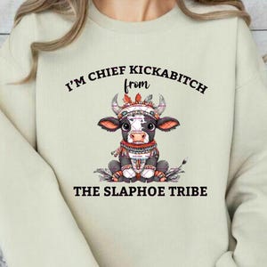 I'm Chief Kickabitch Cow From The Slapahoe Tribe PNG, Cartoon Png, Digital download, Kids design, School Png, Cute Png, Chief Kickabitch Png