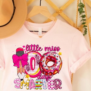 100 Days of School Png, Little miss  100 days smarter Png, School Png, School Teacher Png, Donut Pencil png, Easter Gift for her, Kids png