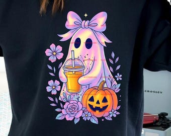 Rainbow Ghost PNG, Coquette Bow, Halloween Pumpkin Png, Spooky Season Sublimation Design, Pastel color, Scary png, 2026 png, Trending png