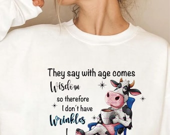 Funny Cow PNG, Wise Cracks Cow Sublimation, Coffee Lover Cow Clipart, Sassy Farm Animal Digital Download, Cute Cow Wisdom Design, Kids Png