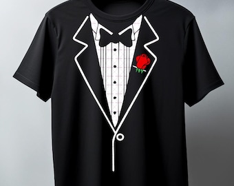 Elegant Tuxedo Png Svg file, Formal Suit with Red Rose, Wedding & Party Attire, Wedding gift Png, Formal suit design, Men Father Bow Png Svg