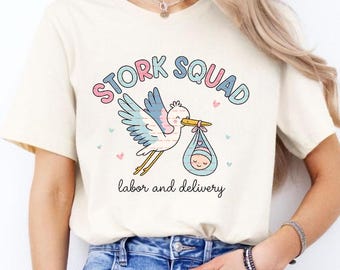 Escuadrón de cigüeñas PNG, Diseño de camiseta de parto y alumbramiento, Regalo de baby shower PNG, Escuadrón de enfermeras parteras PNG, Clipart del equipo de parto del hospital, Enfermería