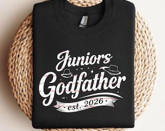 Junior’s Godfather Est 2026 PNG, Godfather Announcement Design, New father Gift, Baby Announcement Shirt, Family Sublimation, Family shirt