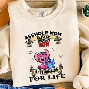 Najlepszy przyjaciel na całe życie Plik PNG, Dupek Mama I Mądry Syn Stitch Plik PNG, Projekt dla dzieci w szkole, Stitch Png, Naklejki ścienne, Kreskówka