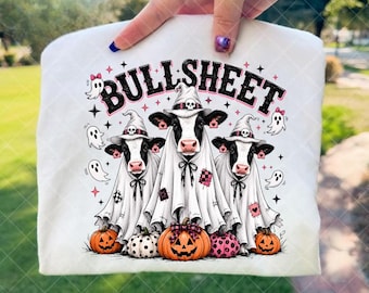 Bullsheet Ghost PNG, Funny Halloween Cow Ghost Shirt Design, Highland Cow Ghost Sublimation, Spooky Farm Halloween PNG Download, 2026 Png
