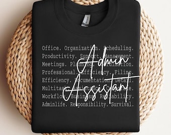 Admin Assistant PNG, Sublimation Design, Digital Download, Shirt Print Work Office Quote Funny Career Graphic Gift, Employee png