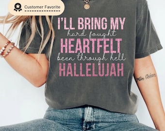 Hard Fought Hallelujah PNG, Jesus faith worship design, digital download, Faith Png, Girls shirt sweatshirt Png, Christian Sublimate Design
