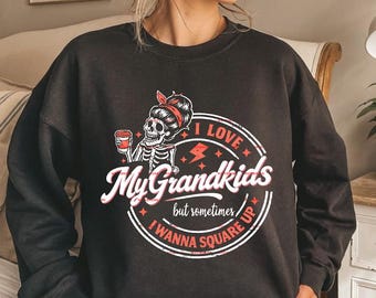 I Love My Grandkids But Sometimes I Wanna Square Up Png, Funny Grandma Tee, Vintage Retro Shirt, Funny Gift for Grandma, Family sublimation