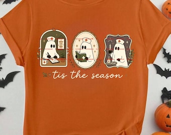 Tis the Season Nurse PNG, Funny Nurse Christmas design, Ghost Nurse Tee, Cute Healthcare Worker Gift, Nursing Student, CMA, RN, L and D