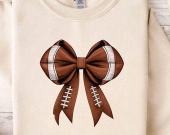 Football Bow PNG, Game Day Sublimation Design, Sport Bow Clipart for T-Shirts, Tumblers, Stickers, Football Digital Download, Sports girls