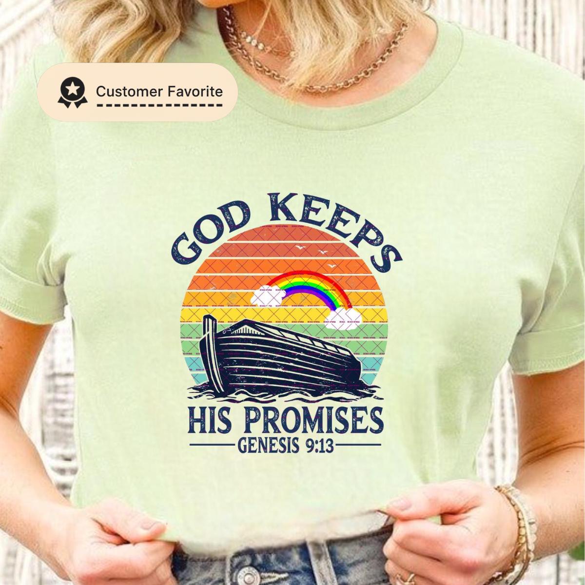 "Rainbow: A Promise Of God" Unisex T-Shirt - Not A Symbol Of Pride Gift For Women & Men - View #2