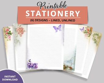 beautiful paper for writing Pretty Writing Paper – Writing Letter Stationery Paper – Digital Note Paper – Pen Pal – Printable Paper – Women's Stationery Bundle