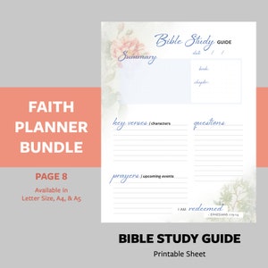 Prayer Journal Printable Bible Study Guide Faith Based Planner Prayer ...