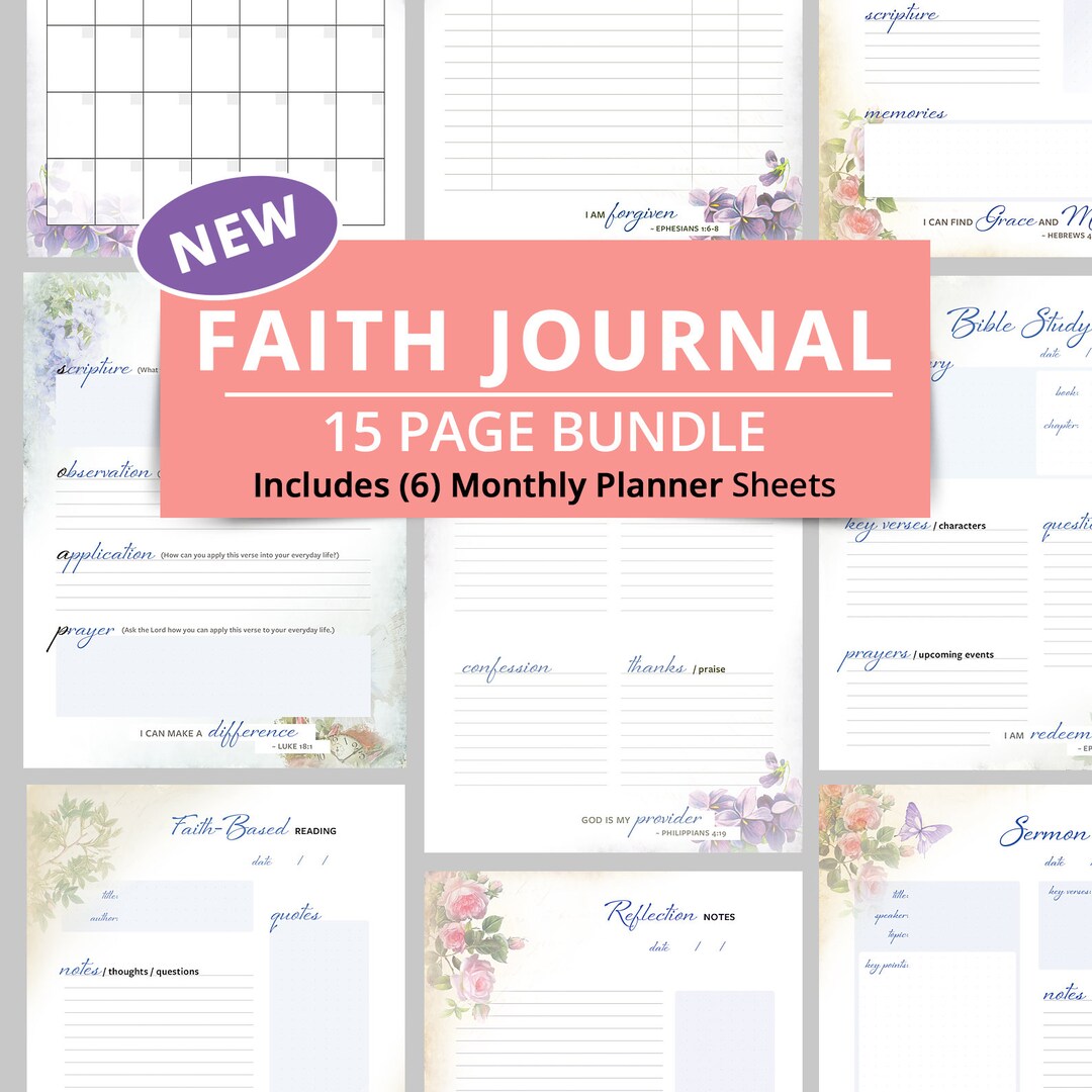 Prayer Journal Printable Bible Study Guide Faith Based Planner Prayer ...