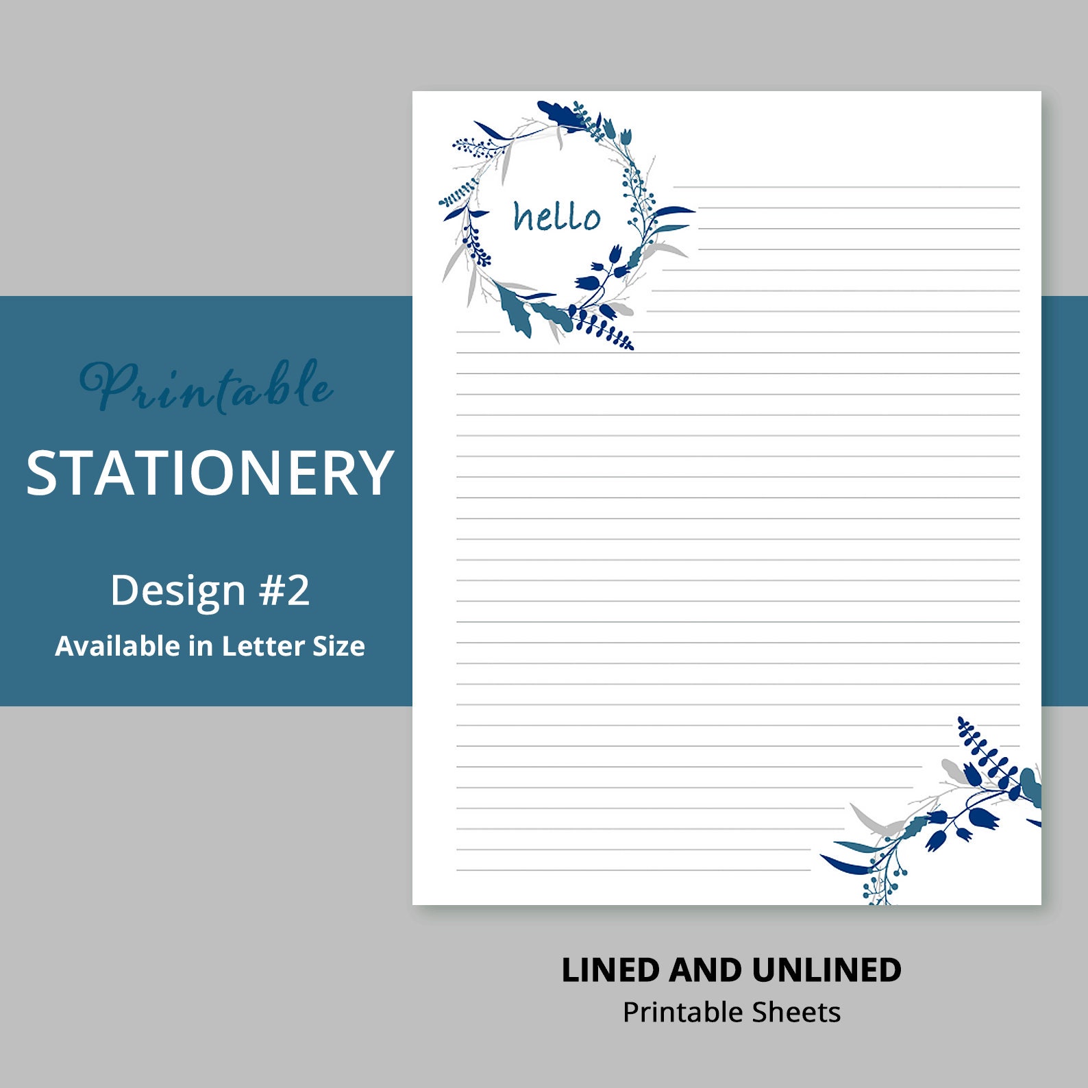 Printable Letter Writing Paper Digital Letter Writing Paper Digital