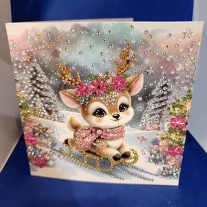 Diamond Art Baby Elch Weihnachtskarte #1