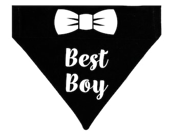 Best Boy Dog Bandana - Best Boy Pet Bandana - Wedding Dog Bandana - Bow Tie Dog Bandana