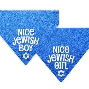 Nice Jewish Boy Pet Bandana Nice Jewish Girl Pet Bandana Hanukkah Dog and Cat Bandana Over the Collar Bandana image 7