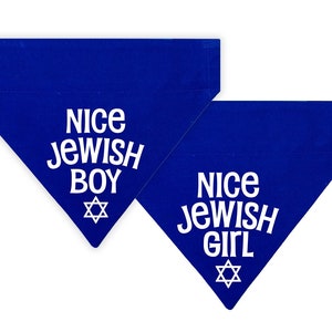 Nice Jewish Boy Pet Bandana Nice Jewish Girl Pet Bandana Hanukkah Dog and Cat Bandana Over the Collar Bandana image 4