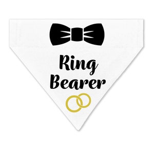 Ring Bearer Dog Bandana - Ring Bearer Pet Bandana - Wedding Dog Bandana - Bow Tie Dog Bandana