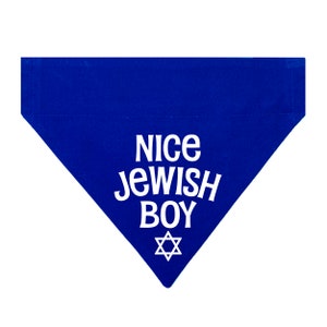 Nice Jewish Boy Pet Bandana Nice Jewish Girl Pet Bandana Hanukkah Dog and Cat Bandana Over the Collar Bandana image 2