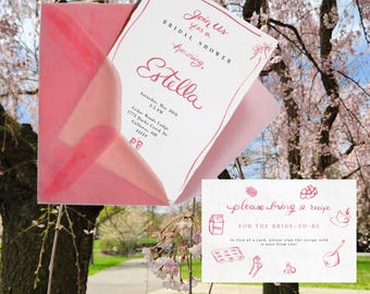 Suite d'invitations nuptiales dessinées à la main personnalisables