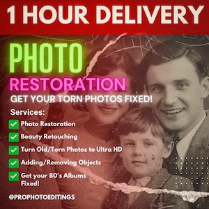 Photo Restoration Service, Restore Old Photos, Photo Enhancement, Photo Retouching, Photo Restoration, Old Photo Restore, Photoshop Editing