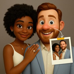 Custom Pixar Style Portrait from Your Photo | Personalized 3D Cartoon Character | Couple, Family, Pet Gift | Digital Pixar Art