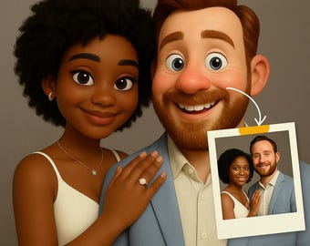 Custom Pixar Style Portrait from Your Photo | Personalized 3D Cartoon Character | Couple, Family, Pet Gift | Digital Pixar Art