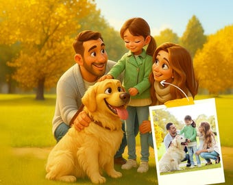 Custom Pixar Style Portrait from Your 10 Photos | Personalized 3D Cartoon Character | Couple, Family, Pet Gift | Digital Pixar Art