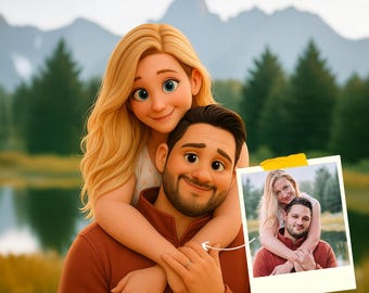 Custom Pixar Style Portrait from Your Photo | Personalized 3D Cartoon Character | Couple, Family, Pet Gift | Digital Pixar Art