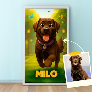 Personalized Cartoon Pet Portrait, Custom Cartoon Pet Portrait, Dog Cartoon Portrait Cat, Wall Art for Pet Lovers, Digital Downloads