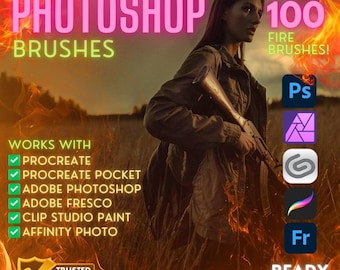 Pinceles de fuego: llamas y humo realistas para Procreate y Photoshop